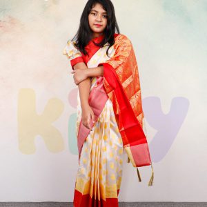 বেবি রেডি লাল কাতান শাড়ি (code 62) (copy)