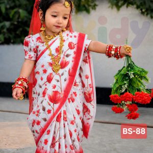 রেডি হাফ সিল্ক প্রিন্ট শাড়ি (code 89) (copy)