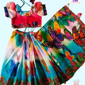 রেডি হাফ সিল্ক প্রিন্ট শাড়ি(code 47) (copy)